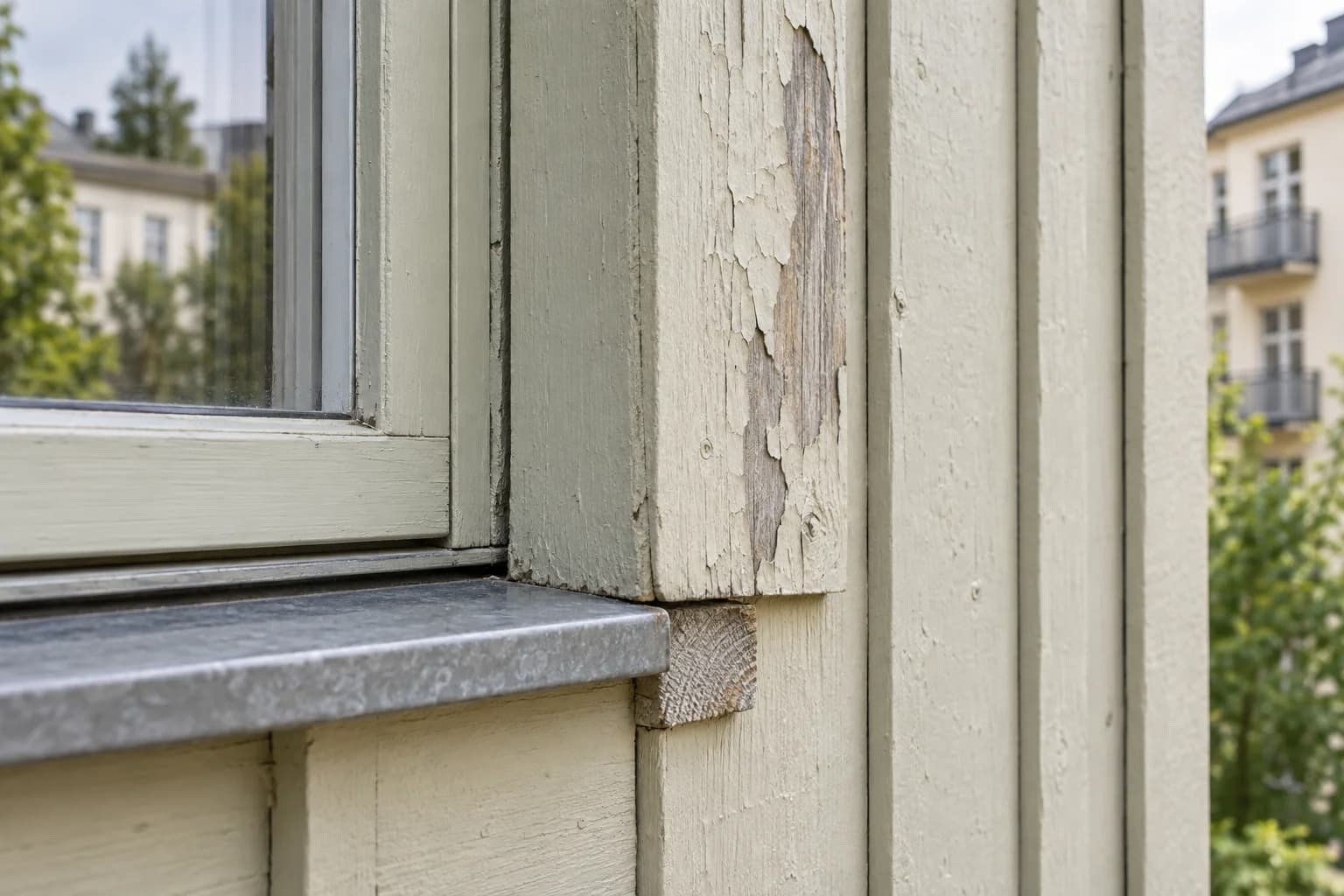 Illustrert trekledning ved vindusbeslag