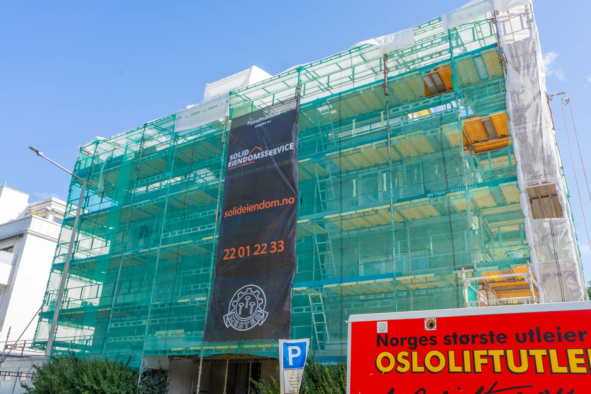 Stillas og tildekking i Fagerborggata 21