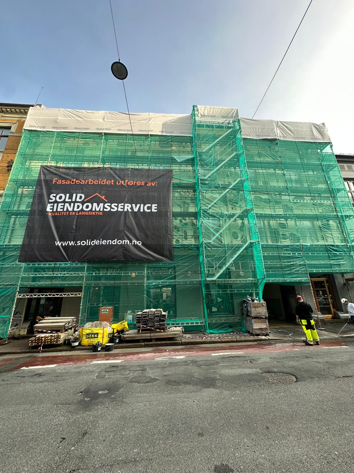 Møllergata 38 fasaderehabilitering - under arbeid 3