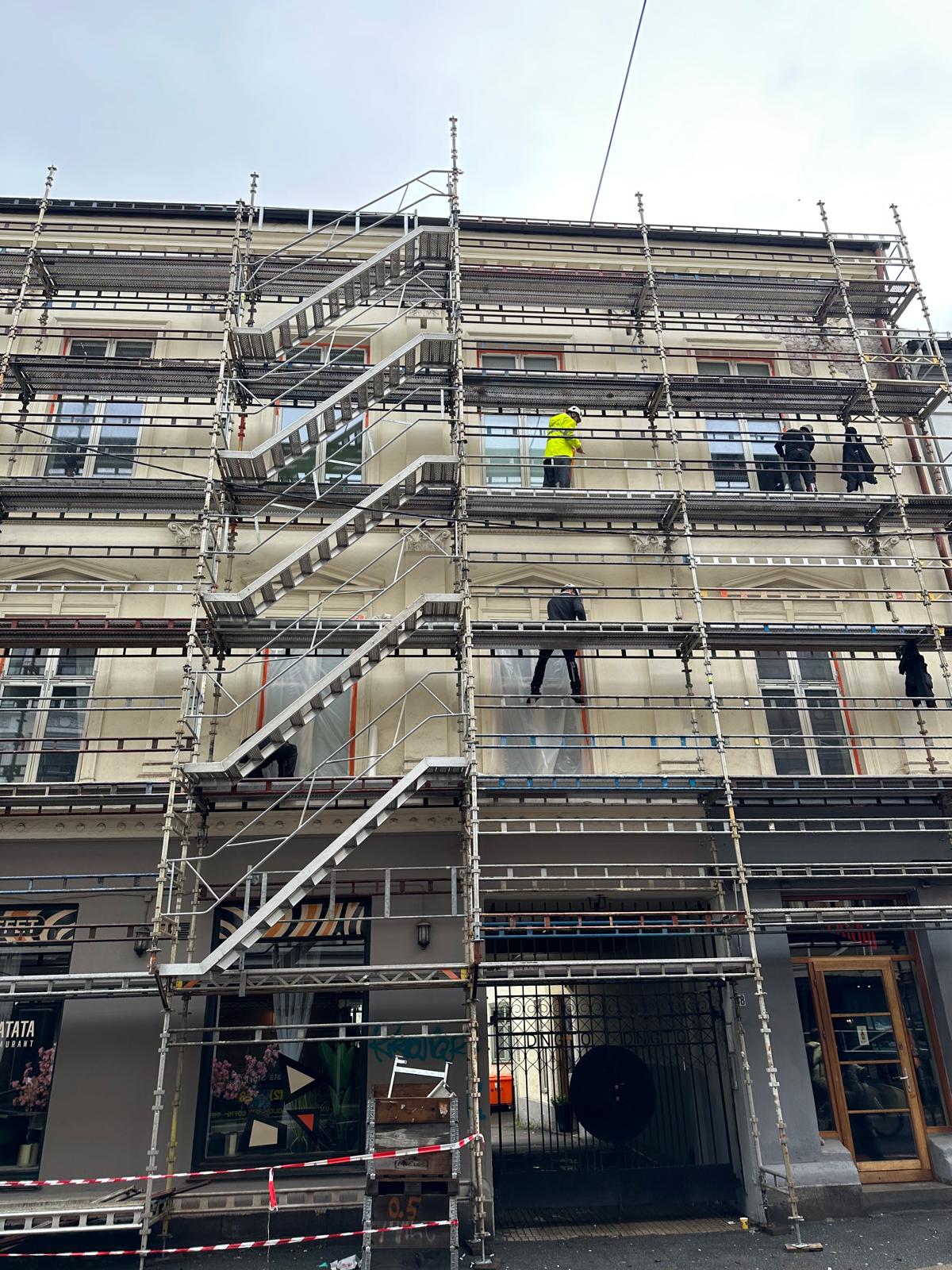 Møllergata 38 fasaderehabilitering - under arbeid 4