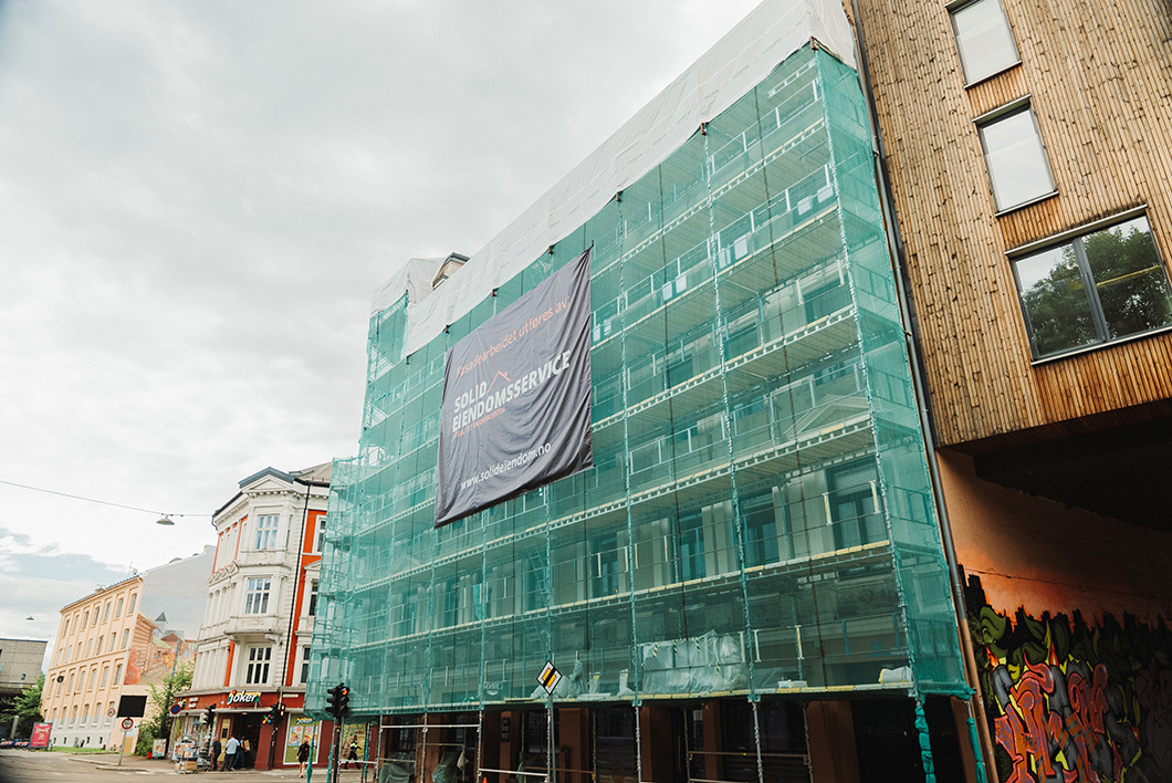 Schweigaards gate 50 fasaderehabilitering - under arbeid 2