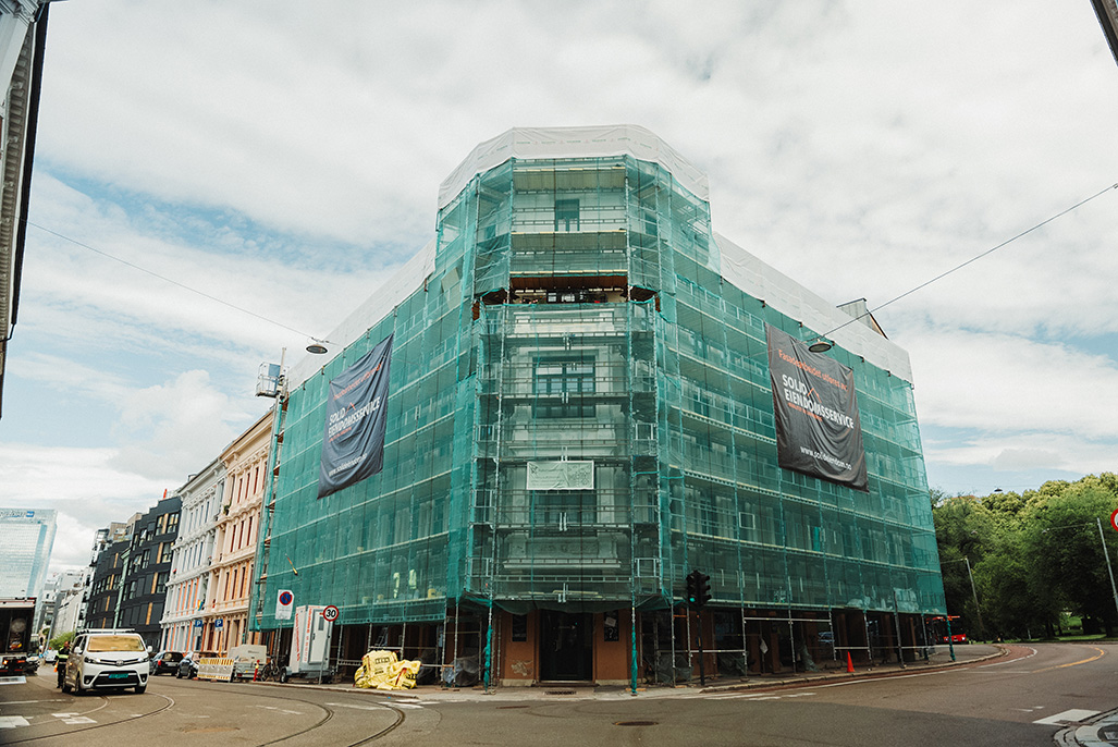 Schweigaards gate 50 fasaderehabilitering - under arbeid 3