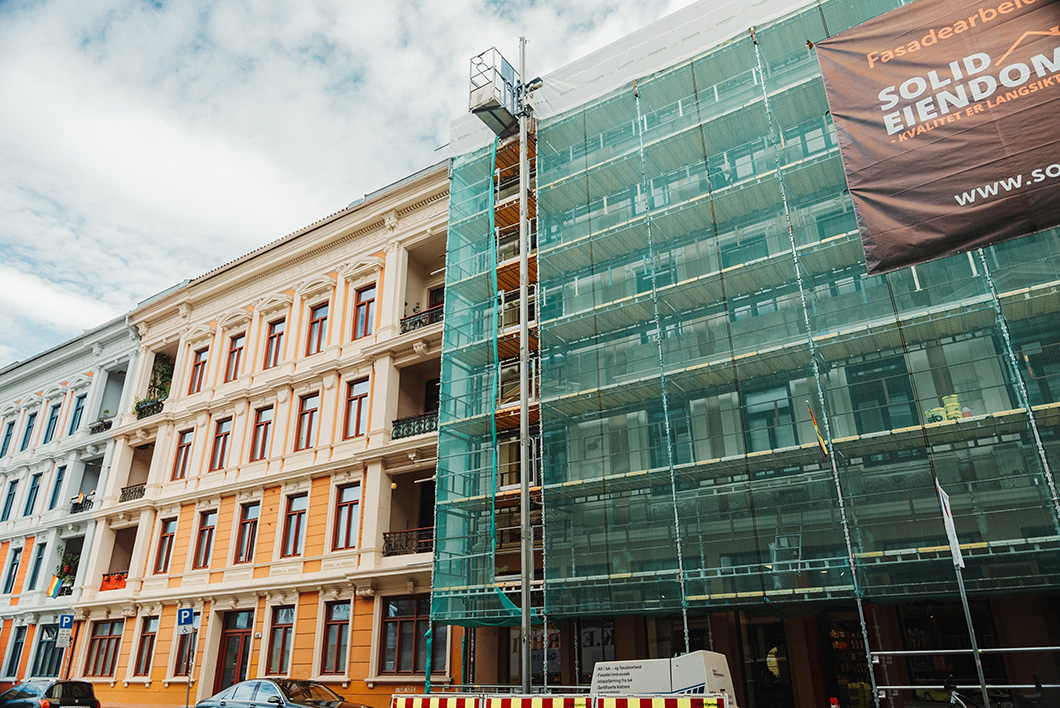 Schweigaards gate 50 fasaderehabilitering - under arbeid 6